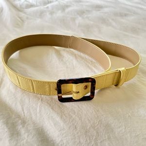 Staud Croc Effect Yellow Belt Size M